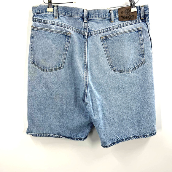 Vintage Wrangler Denim Dad Shorts Mid Rise Light Wash Men's 38 Waist 100% Cotton - Picture 2 of 8